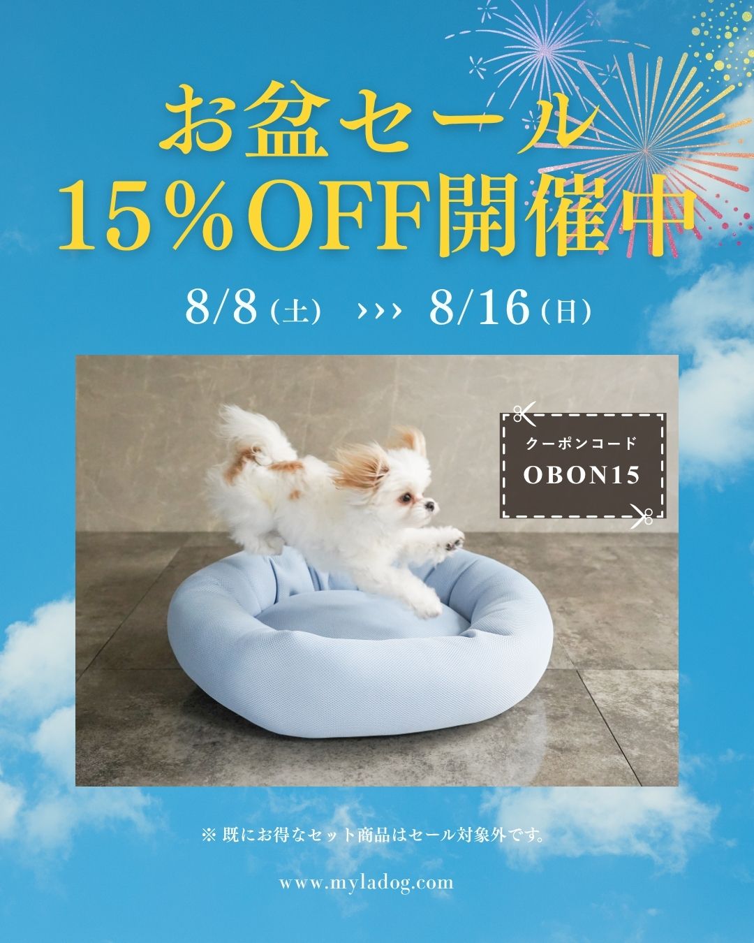 お盆限定🎐3000円以上で15%OFFセール開催！！