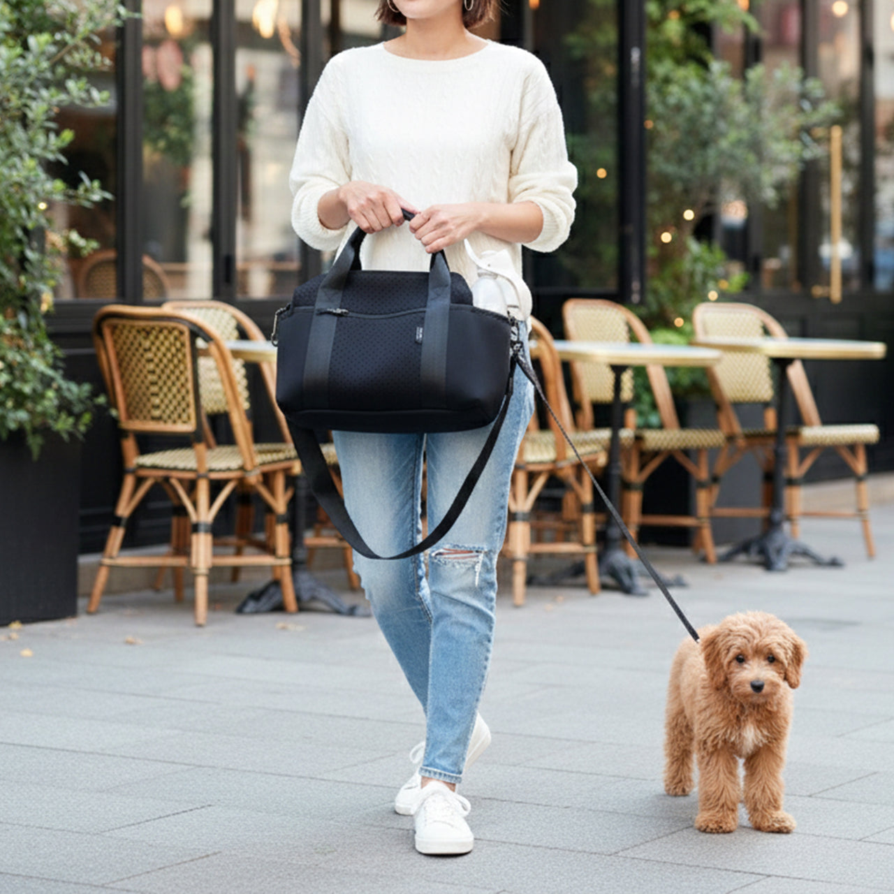 犬のお散歩バッグ【クリーム＆モカ 予約受付中】