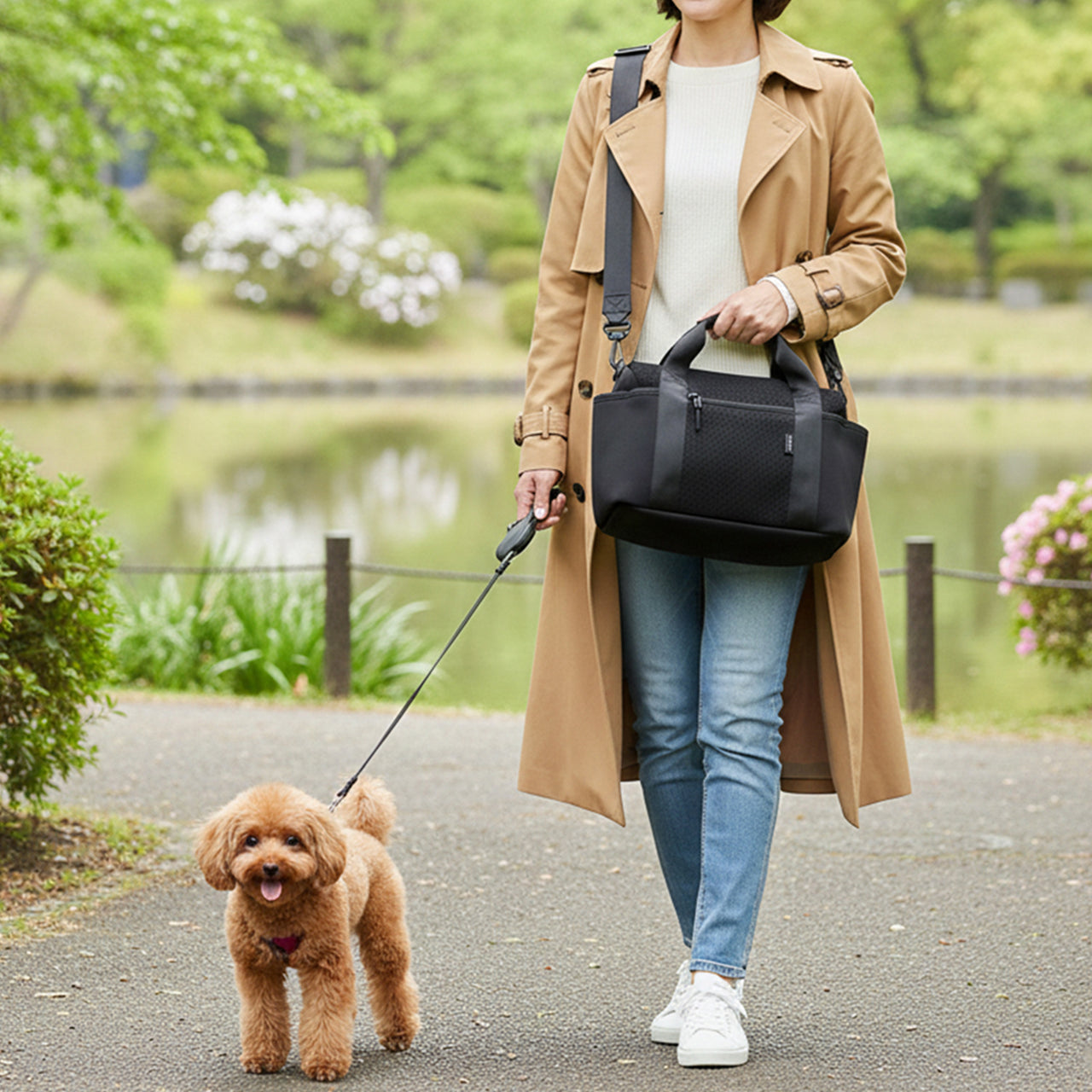 犬のお散歩バッグ【クリーム＆モカ 予約受付中】